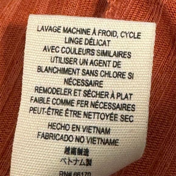 Free People Rust Orange Sleeveless Wrap Midi Dress S  Ribbed Knit Boho Festival - Picture 5 of 8